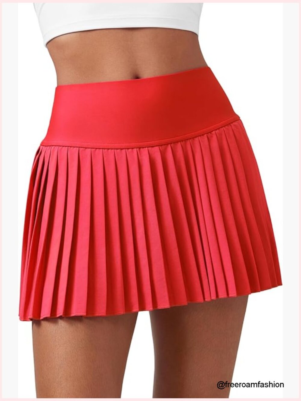 High Waisted Pleated Tennis Skirt - Lined Skort With Pockets